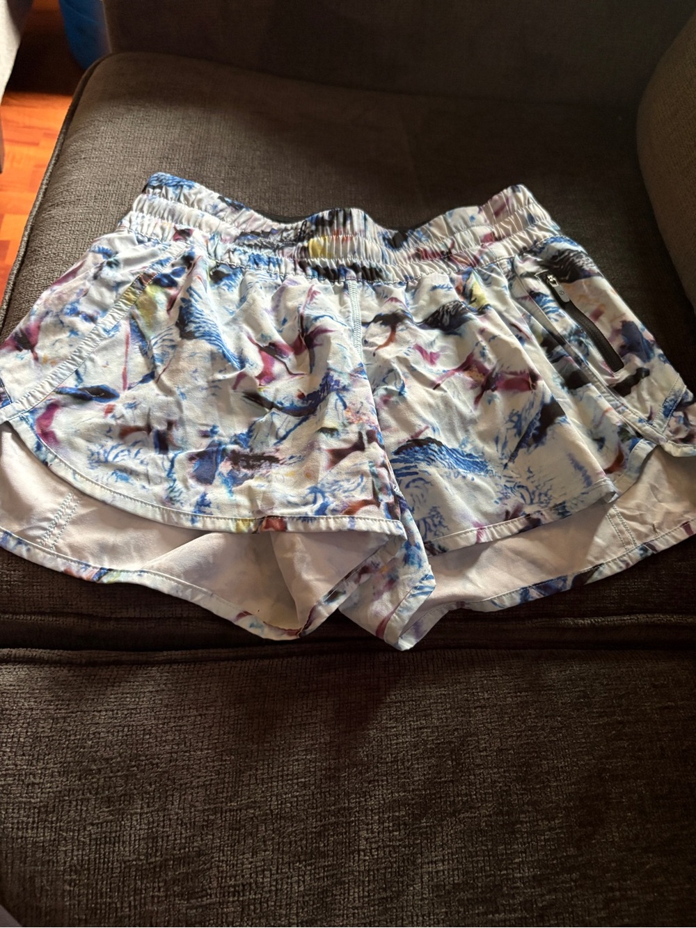 lululemon athletica White Floral-Print Athletic Shorts